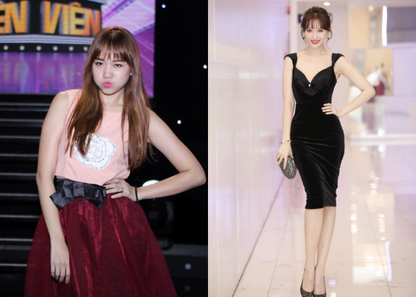 Bà xã Trấn Thành là một trong những người đẹp chứng minh chỉ cần giảm cân và không cần "dao kéo " cũng lên nhan sắc đáng kể (Ảnh: Tổng hợp).