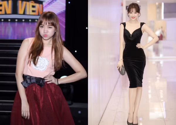 Bà xã Trấn Thành là một trong những người đẹp chứng minh chỉ cần giảm cân và không cần "dao kéo " cũng lên nhan sắc đáng kể (Ảnh: Tổng hợp).