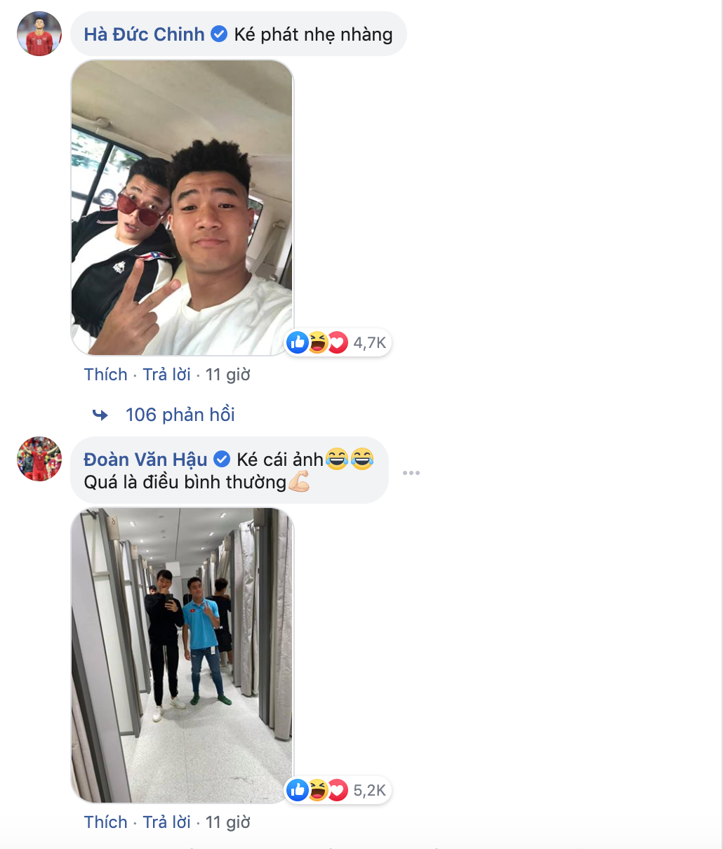 Phía dưới bài viết, nhiều Đức Chinh, Văn Hậu và nhiều người khác đã lên tiếng an ủi thủ môn quốc dân Bùi Tiến Dũng. Trong bóng đá không ai nói trước được điều gì và ai cũng phải mắc sai lầm.