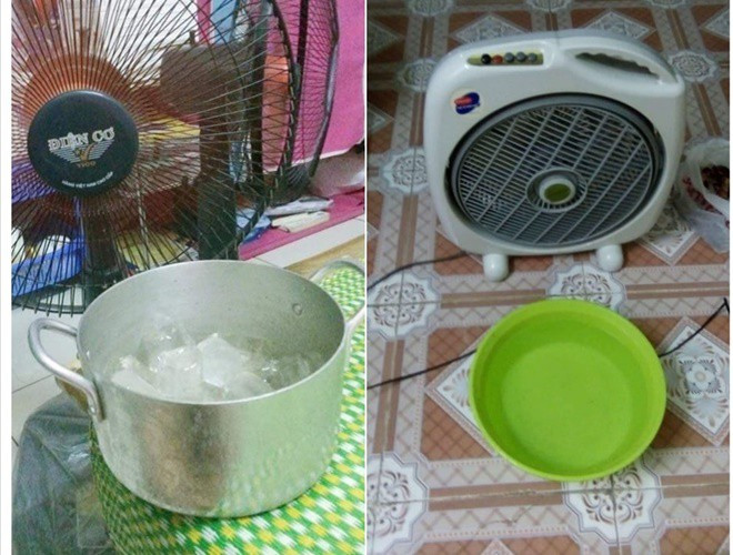 Nhiều kiểu điều hòa tự chế được phát minh ra để tránh nóng. Mặc dù hơi mất công một chút nhưng có tác dụng giải nhiệt.