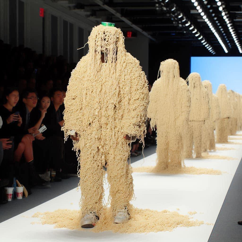 Tuy nhiên, sự thật là không có show diễn thời trang nào như vậy. Những bức ảnh được tạo ra bởi công nghệ AI.