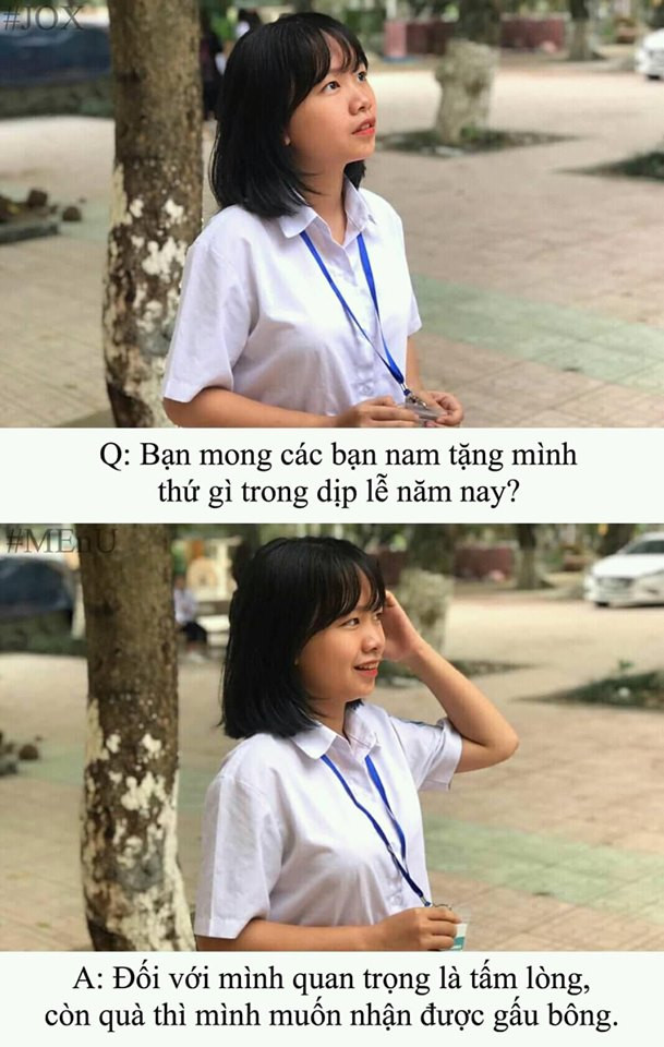 Câu trả lời thật thà, dễ thương của 1 bạn nữ khiến nhiều người bật cười.