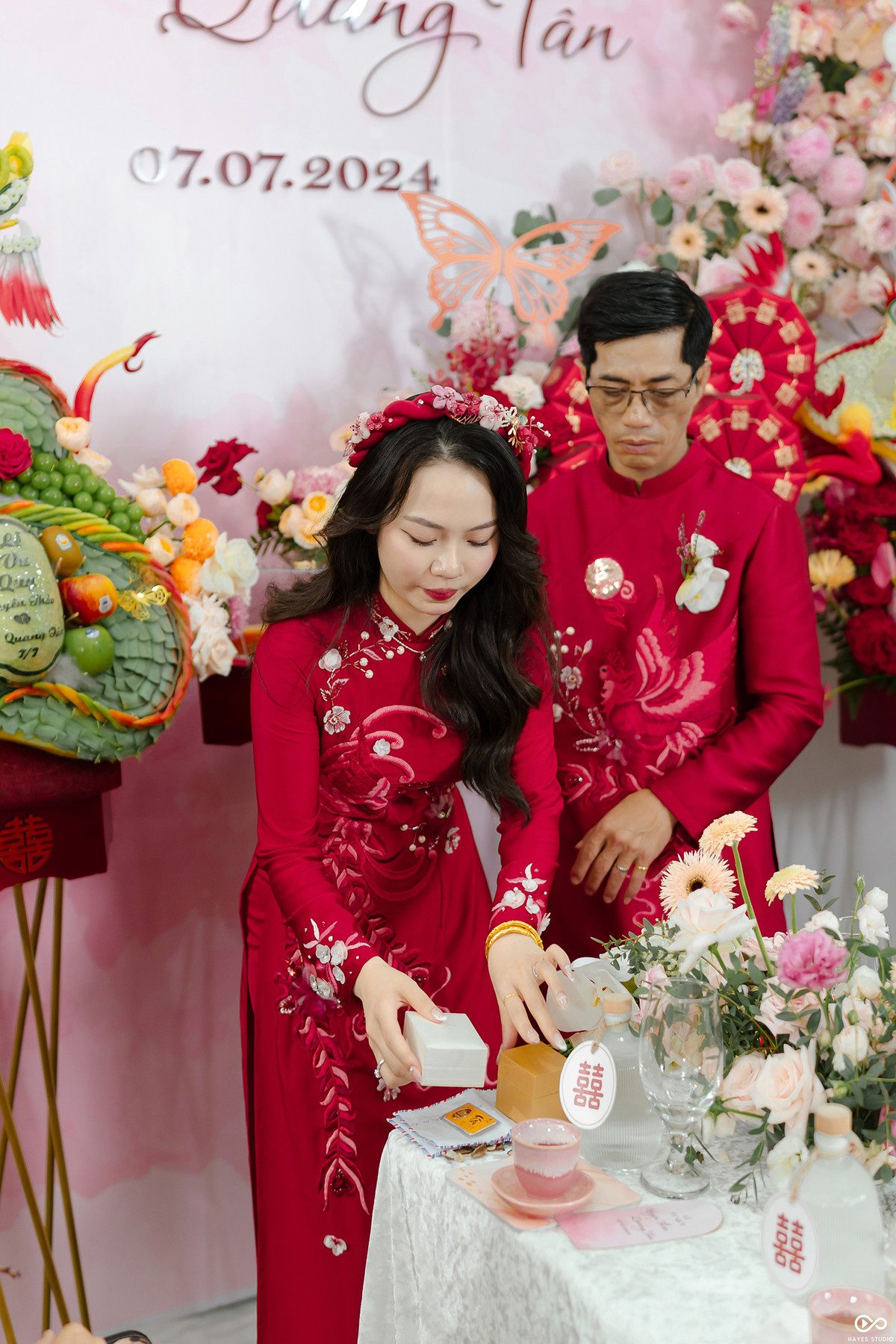 Lễ vu quy được tổ chức vào ngày 7/7, tại biệt thự sinh thái Đảo Ngọc, Đà Nẵng.