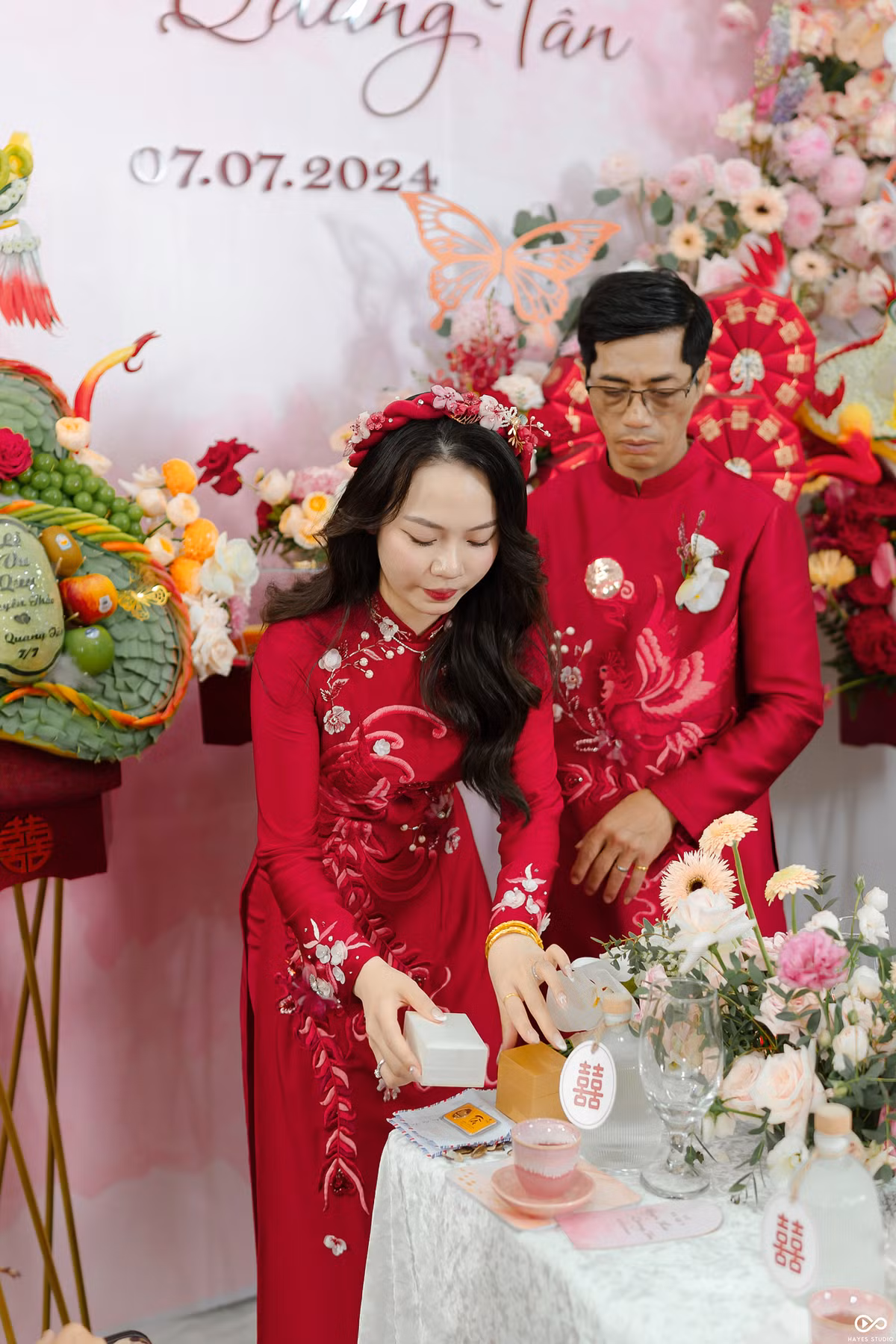 Lễ vu quy được tổ chức vào ngày 7/7, tại biệt thự sinh thái Đảo Ngọc, Đà Nẵng.