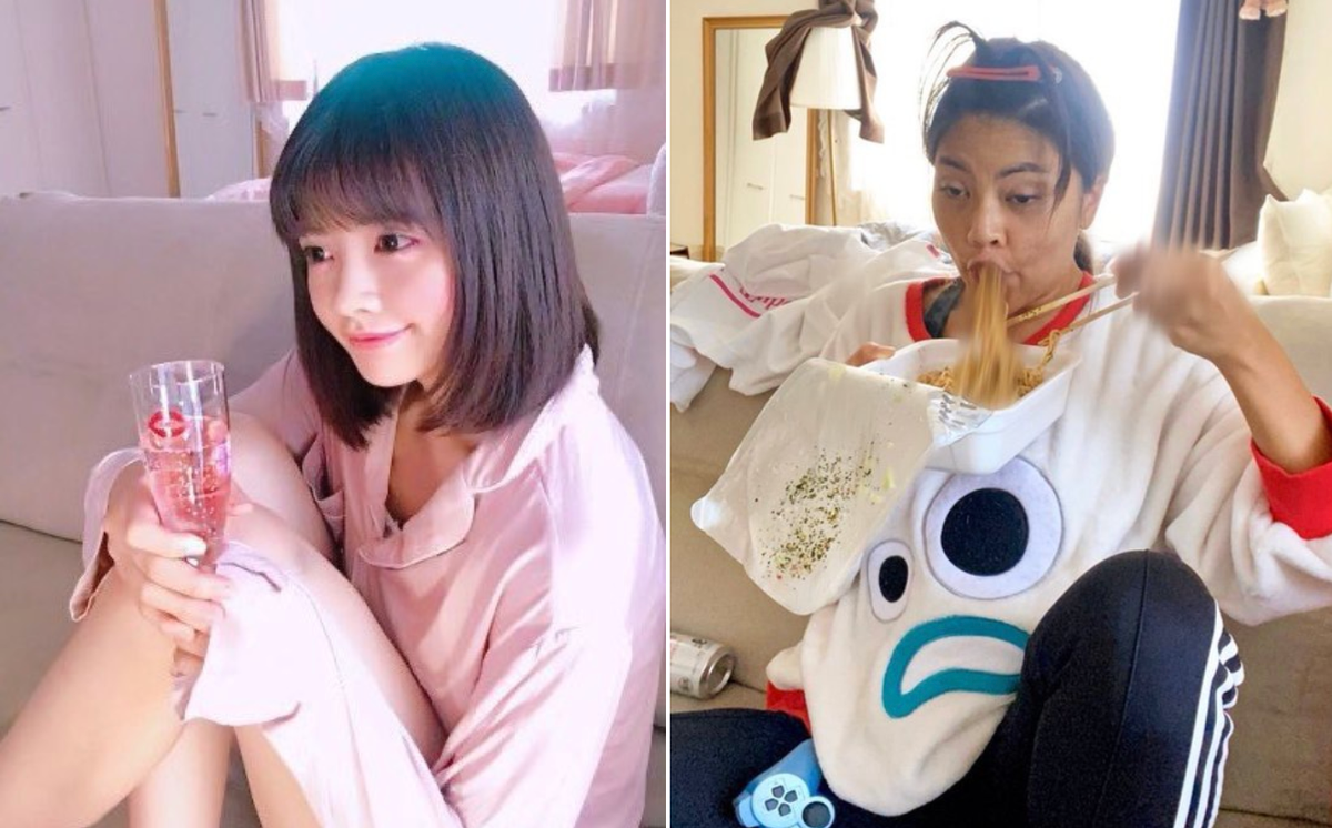 Vienna thể hiện tinh thần “ở nhà vẫn vui” khi chia sẻ ảnh “cách ly xã hội tưởng tượng - thực tế”. Khoảnh khắc này nhanh chóng “gây sốt” mạng xã hội. Nhiều dân mạng cho biết họ không thể nhịn cười trước biểu cảm hài hước của nữ blogger và nhanh chóng cover lại.