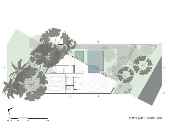 Bối cảnh thiết kế tổng thể của ngôi nhà cho thấy ngôi nhà có thiết kế khá “kỳ lạ”, “méo mó”, nhưng thực chất là giúp chủ nhân tối đa hóa sử dụng mọi không gian.