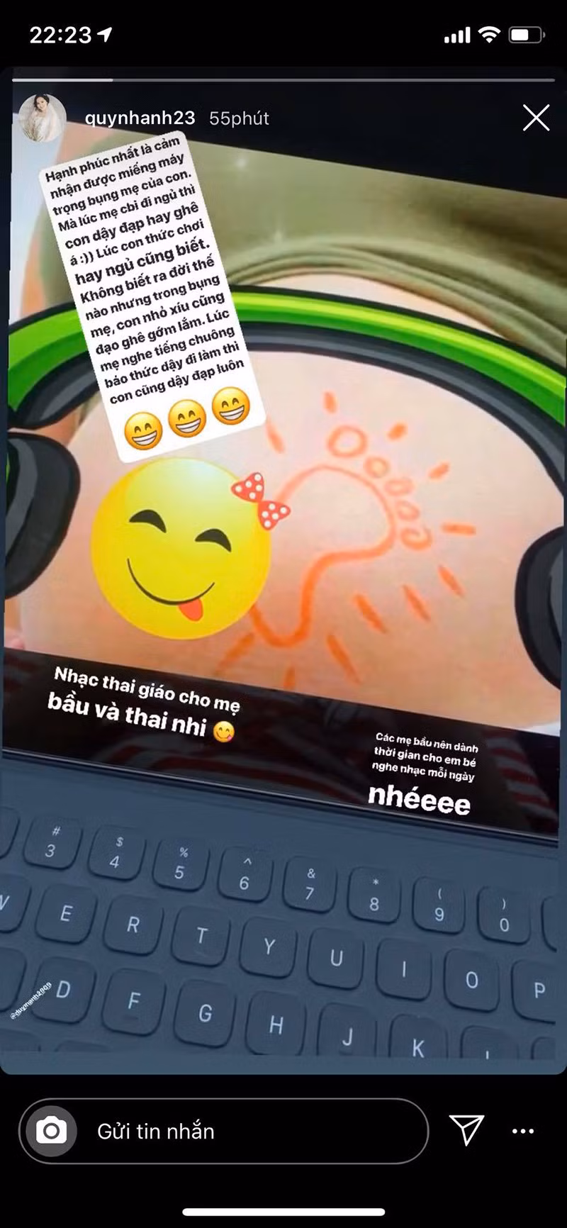 Quỳnh Anh chăm chỉ khoe hình ảnh dưỡng thai giữa "tâm bão" bị chồng đánh.