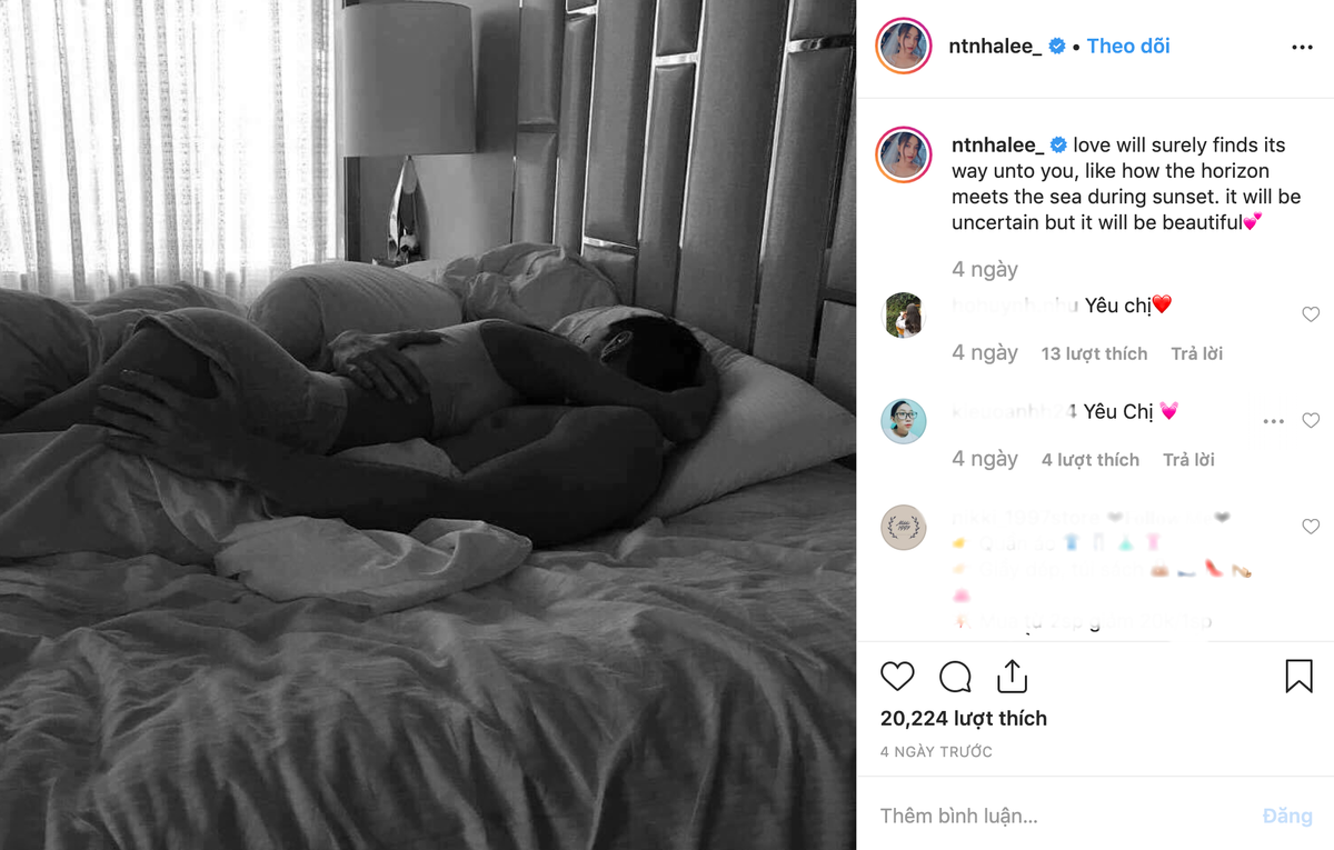 Con gái hậu chia tay không thể tránh khỏi những lúc buồn, đặc biệt là khi vừa bước qua mối tình lâu năm và Nhật Lê cũng vậy. Cô nàng thỉnh thoảng vẫn có những dòng trạng thái tâm trạng.