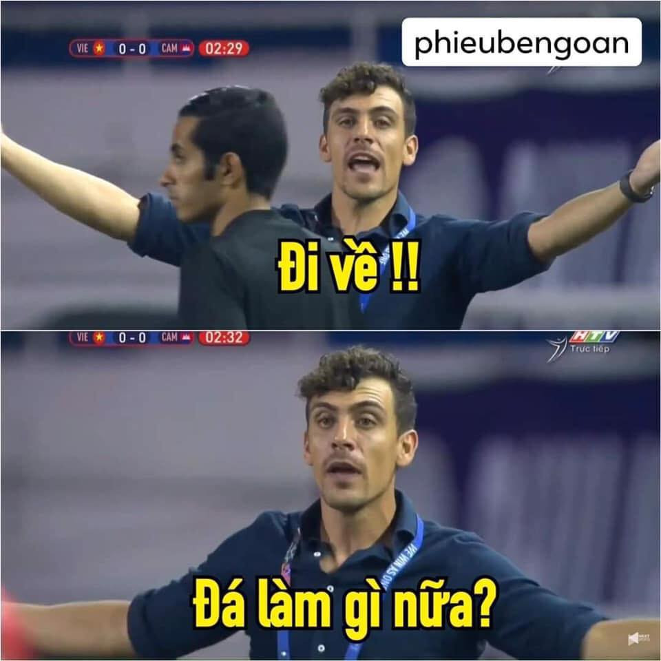 Nhìn các cầu thủ Campuchia đá bóng mà HLV muốn đi về luôn chứ đá đấm gì nữa?