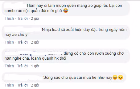 Dân mạng hùa nhau phải mặc cả... áo giáp để đối phó với nắng nóng đầu hè. Dự đoán, mùa "ninja lead" cũng đã tới.