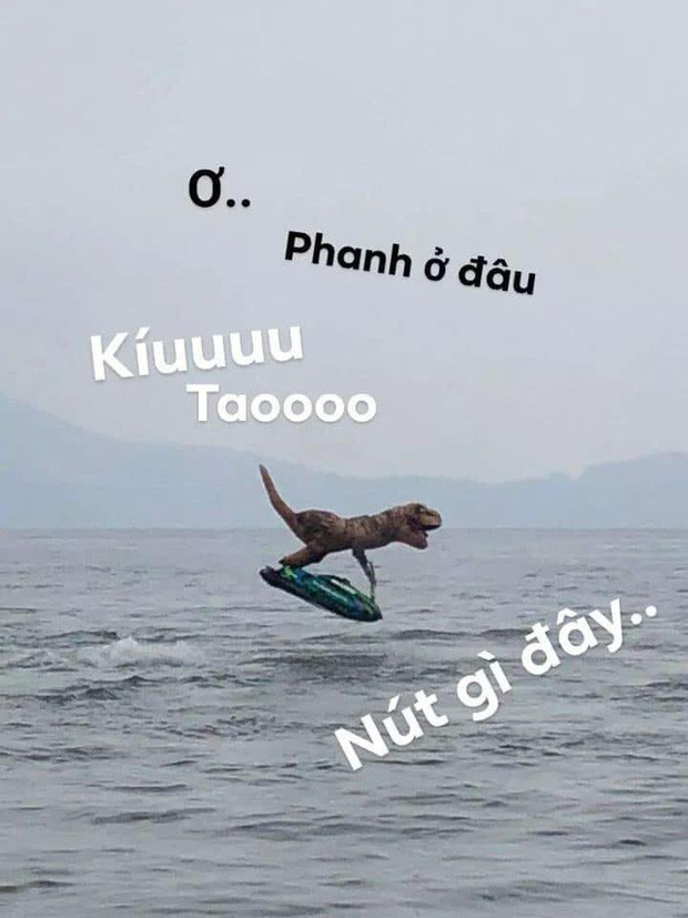 Cư dân mạng cũng không quên thể hiện sự sáng tạo của mình bằng loạt ảnh chế biểu cảm của chú khủng long này.