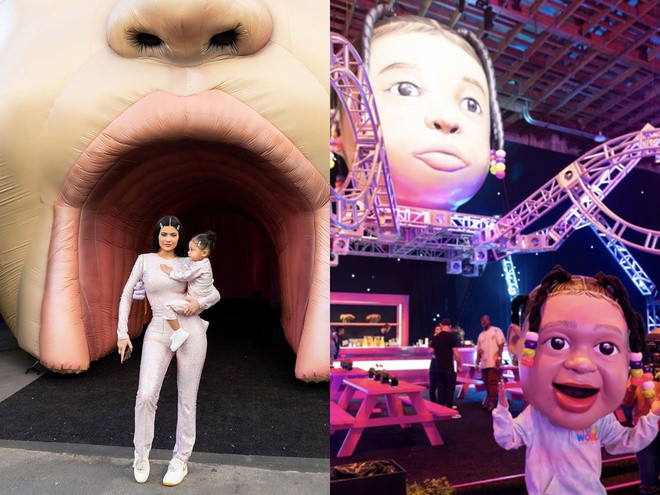 Bên trong công viên "Stormi World" là rất nhiều trò chơi như đu quay, tàu lượn cùng những ngôi nhà hơi mô phỏng hình ảnh của chính cô bé. Ngoài ra còn có một cửa hàng nơi các vị khách có thể mua những món đồ in hình Stormi. Dàn khách mời đến mừng tuổi mới của nhóc tỳ cũng toàn là những tên tuổi đình đám của làng giải trí.