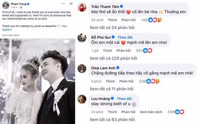 Ở dưới bài đăng của Xoài Non, rất nhiều người quen, hội chị em thân thiết, cũng như fan của cô nàng đã vào động viên, nhắn nhủ.