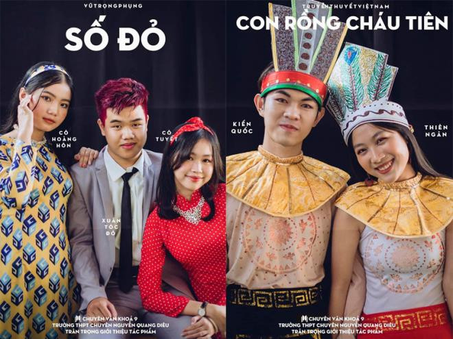 Tập thể lớp chuyên Văn khóa 9 trường THPT chuyên Nguyễn Quang Diêu (Đồng Tháp) mới đây cũng gây ấn tượng với bộ ảnh kỷ yếu cosplay nhân vật trong các tác phẩm văn học Việt Nam.