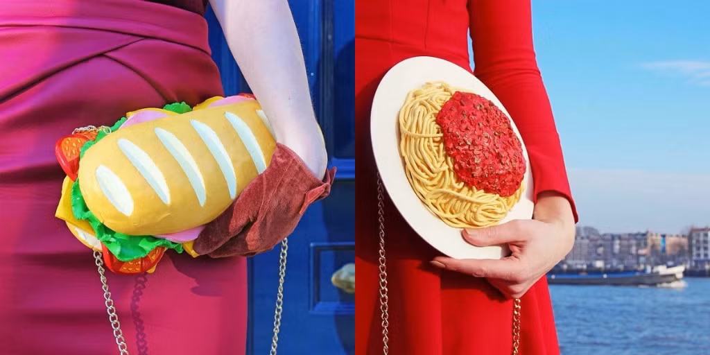 Không chỉ lấy ý tưởng từ sầu riêng, vừa qua một chủ shop thời trang tại Hà Lan - cô Rommydebommy (tên thật là Rommy Kuperus) đã thiết kế ra những chiếc túi đồ ăn như đời thực.