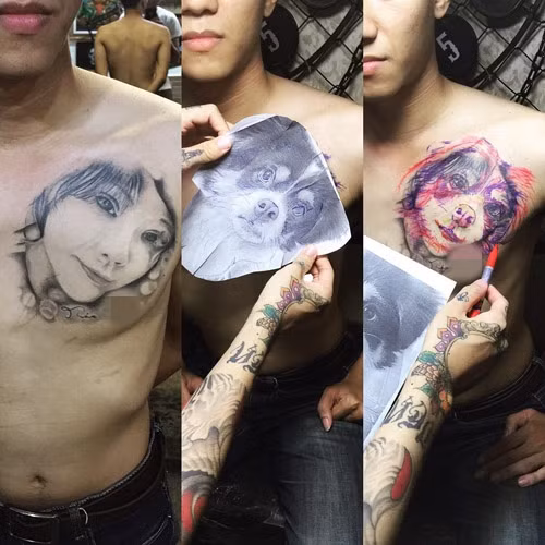 Không chỉ tên, nhiều người còn xăm cả gương mặt, hình dáng của người yêu, khiến công cuộc sửa hình xăm hậu chia tay còn khó khăn hơn rất nhiều lần.