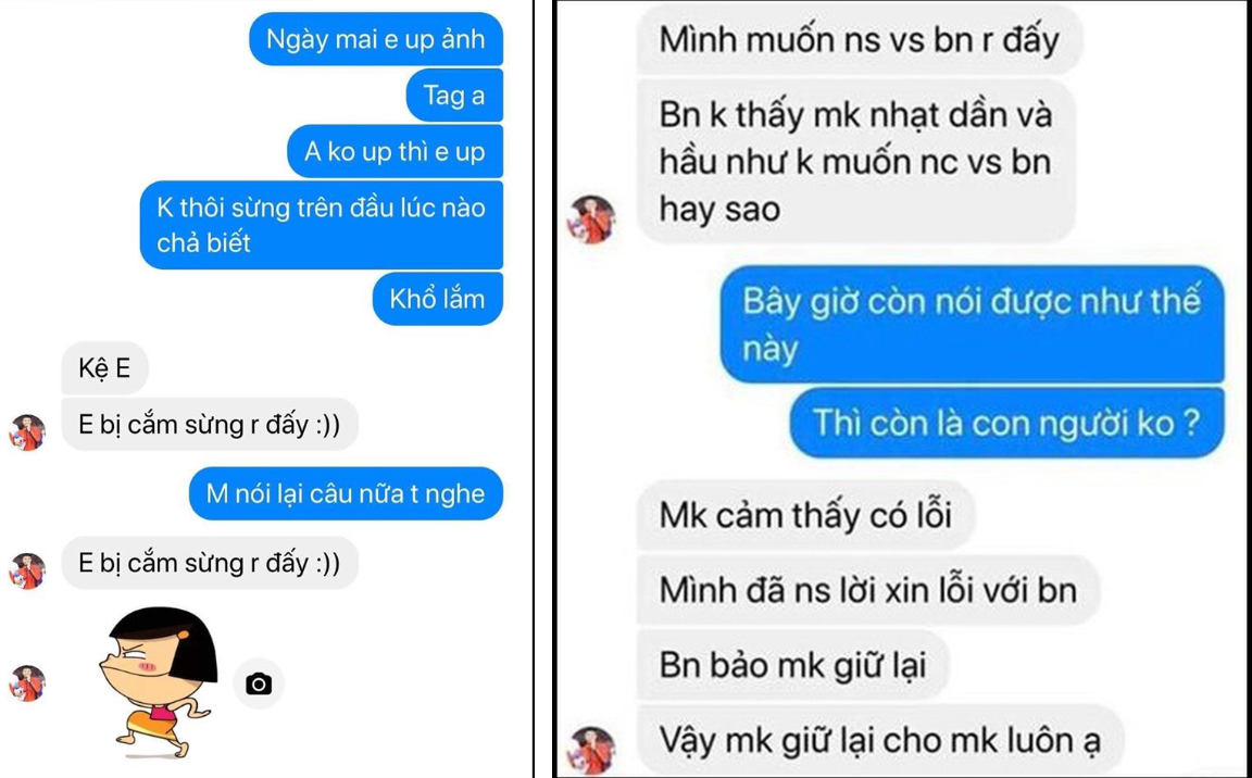 Sau khi tra hỏi, Văn Toản không những không thấy hối hận hay xin lỗi bạn gái mà còn trơ trẽn trả lời "Em bị cắm sừng rồi đấy" kèm icon vô cùng cợt nhả khiến người ngoài cuộc đọc cũng phát cáu.