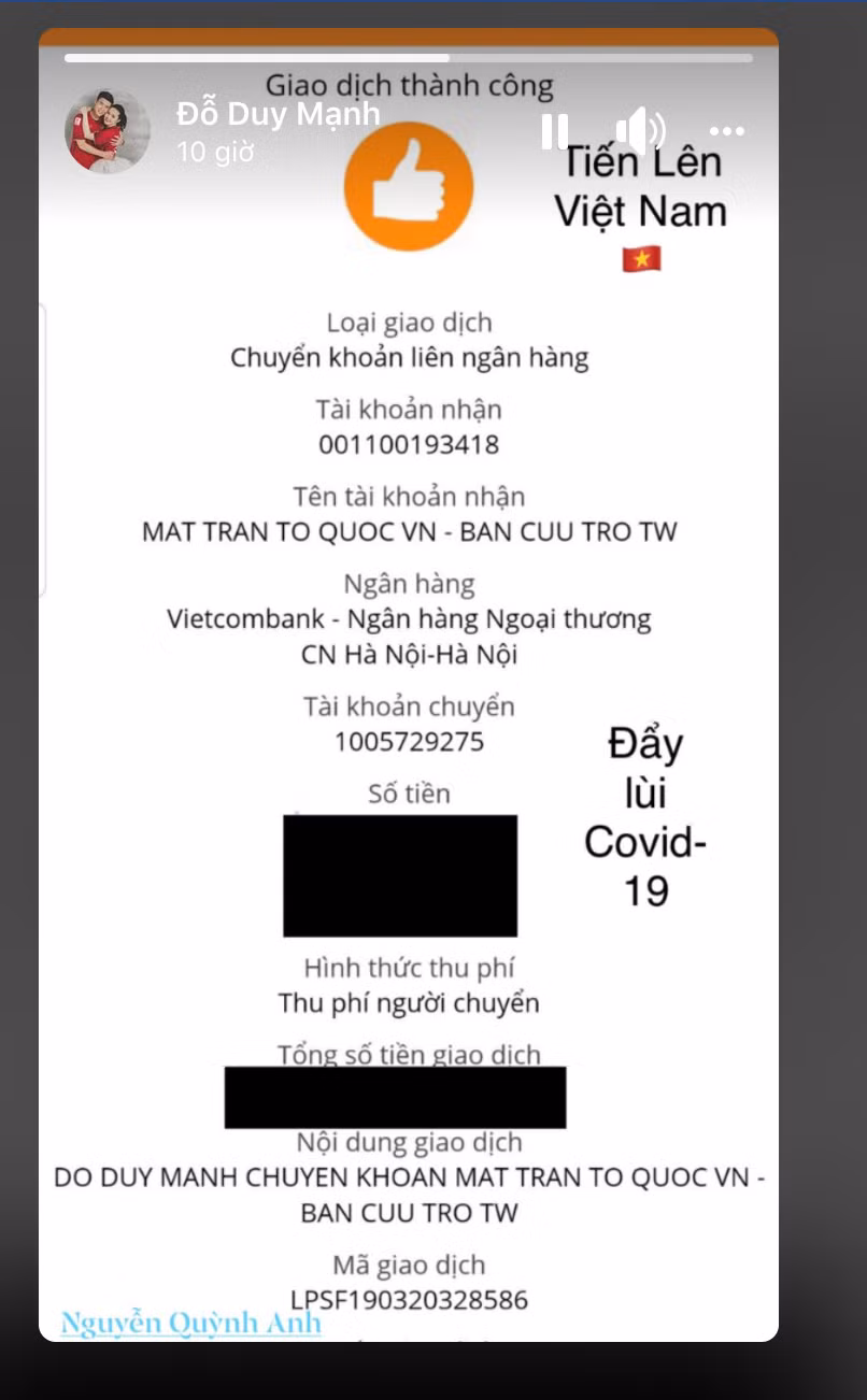Dan cau thu doi tuyen Viet Nam chung tay cung To quoc day lui Covid-19