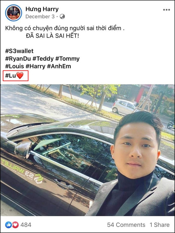Trên trang cá nhân của Harry Hưng, ở bất kỳ bài viết nào, anh chàng cũng để hashtag #Lu. Đây chính là biệt danh của Nhật Lê, trước đó, khi vẫn còn yêu đương mặn nồng, cầu thủ Quang Hải cũng từng ngọt ngào gọi bạn gái bằng cái tên này.