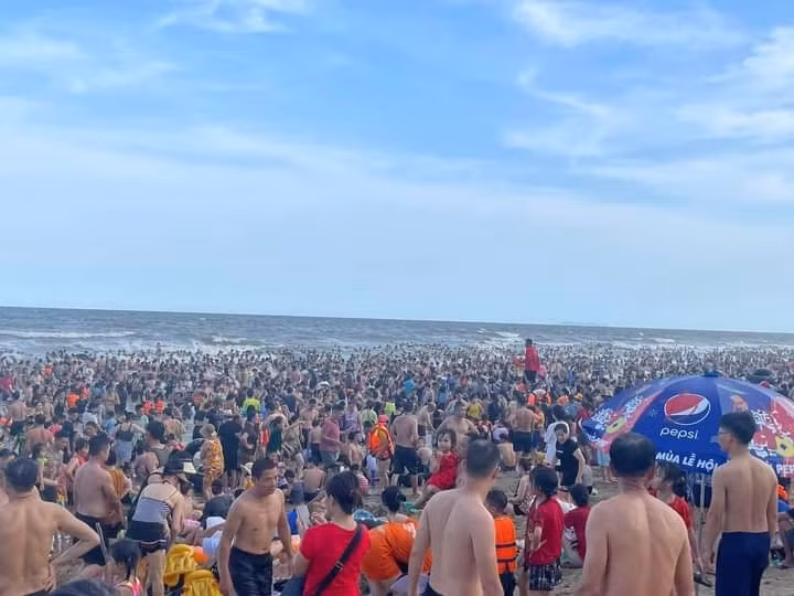 Với mật độ thế này, không biết những người đi biển có xuống tắm được hay không.