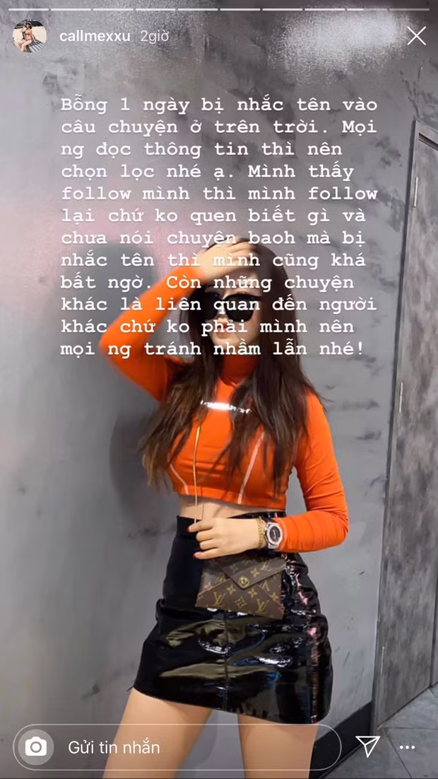 Sau khi thông tin liên quan đến mình được lan truyền, hot girl này đã lên tiếng xác nhận. Theo đó, vì thấy được người nổi tiếng follow nên cô follow lại chứ không có gì khác.