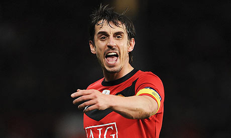 Suốt 19 năm thi đấu, Gary Neville đã có 400 trận cho Manchester United.