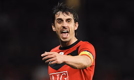 Suốt 19 năm thi đấu, Gary Neville đã có 400 trận cho Manchester United.