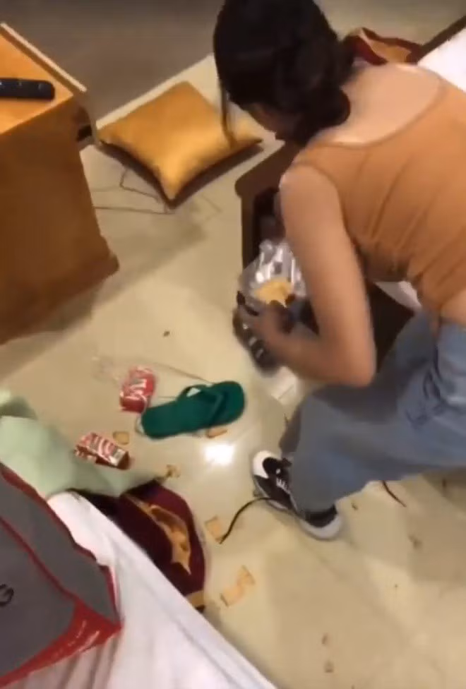 Chia sẻ với báo chí, cô gái có hành động xả rác trong phòng khách sạn, cho biết viết email gửi thư xin lỗi đến quý thầy cô, ban giám hiệu trường ĐH Lạc Hồng và mong được thầy cô tha thứ. Trong thư, cô cũng thừa nhận những hành động trong clip là nghịch ngợm và thiếu ý thức.