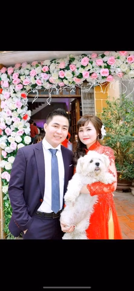 "Tuesday" làm mặt hoang mang khi được cô dâu bế lên chụp ảnh khiến ai xem cũng phải bật cười.