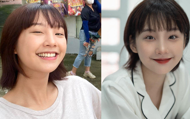 Thu Hà sở hữu đôi mắt to tròn, làn da trắng, những đường nét "trẻ con" tinh nghịch.