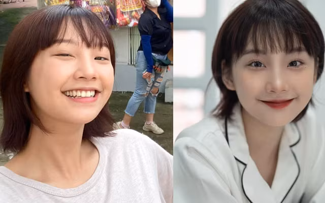 Thu Hà sở hữu đôi mắt to tròn, làn da trắng, những đường nét "trẻ con" tinh nghịch.