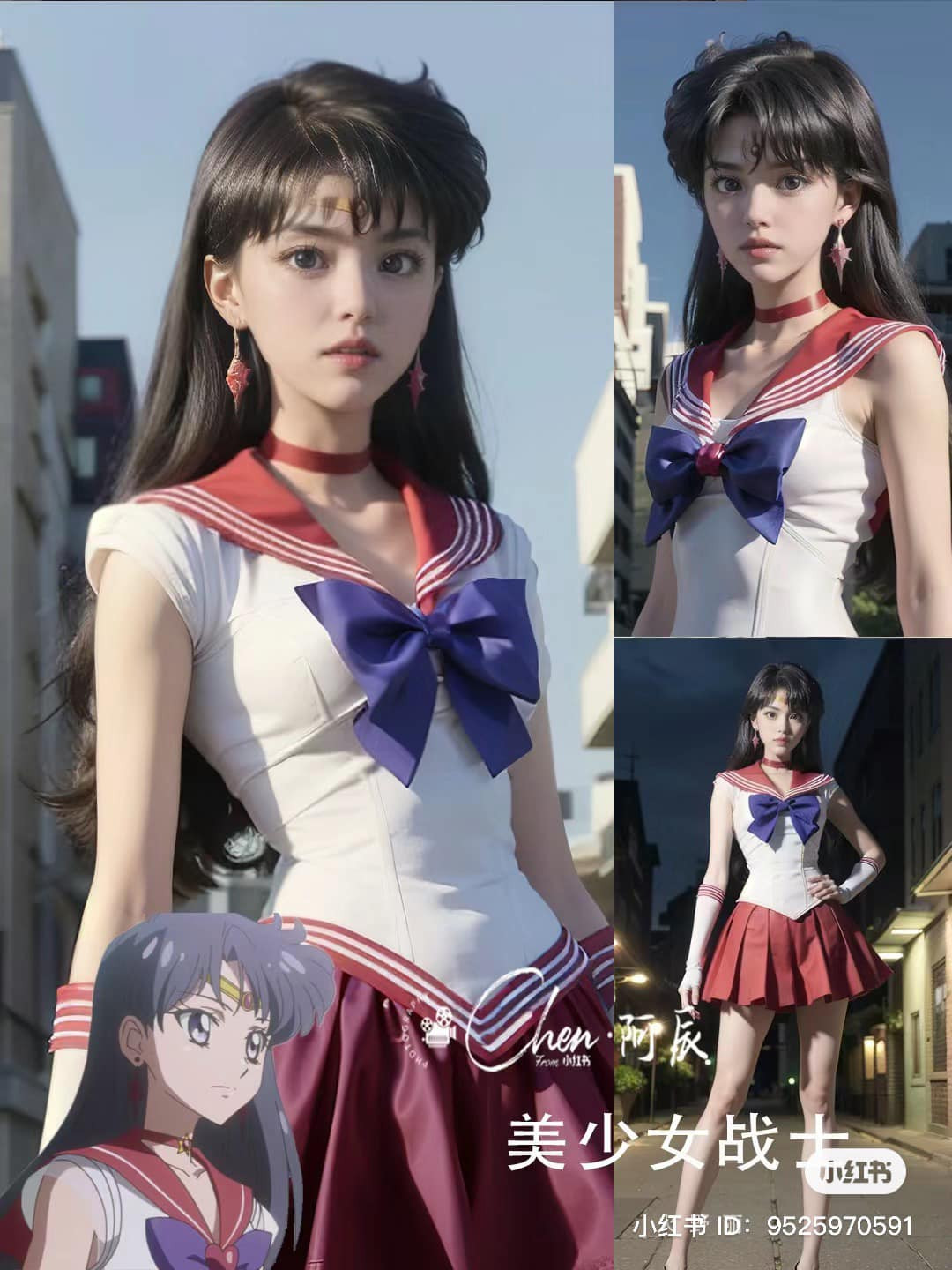 Thủy thủ sao Hỏa Hino Rei. Cô là người thứ ba tham gia vào đội hình thủy thủ tại Trái đất