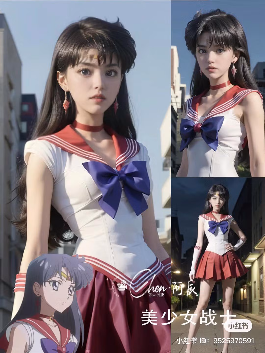 Thủy thủ sao Hỏa Hino Rei. Cô là người thứ ba tham gia vào đội hình thủy thủ tại Trái đất