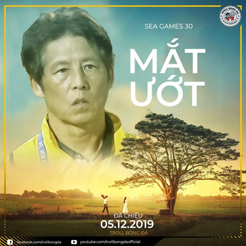 Sau những thất bại cay đắng trước bóng đá Việt Nam, HLV trưởng tuyển Thái Lan, ông Nishino Akira cũng không tránh khỏi việc bị chế ảnh. Có lẽ nhìn những poster phim "Mắt biếc" này ông cũng phải khóc thét.