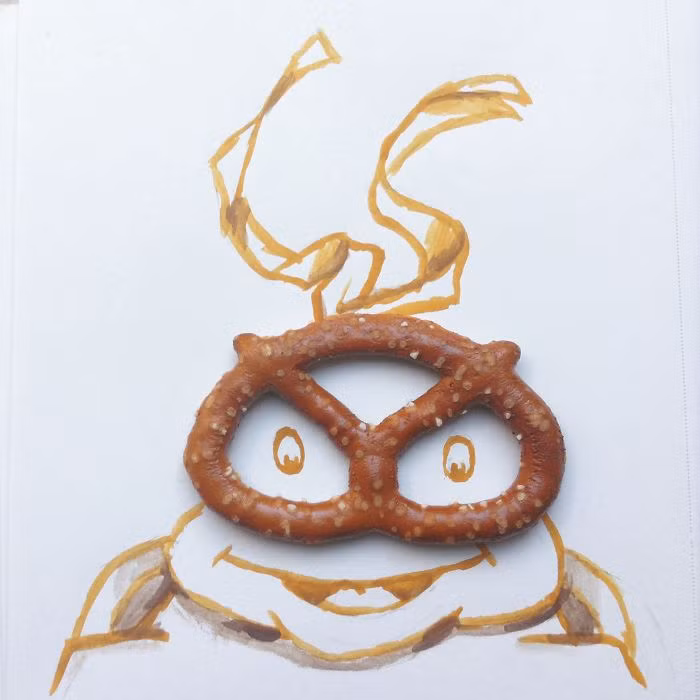 Bánh giòn là mặt nạ của ninja rùa.