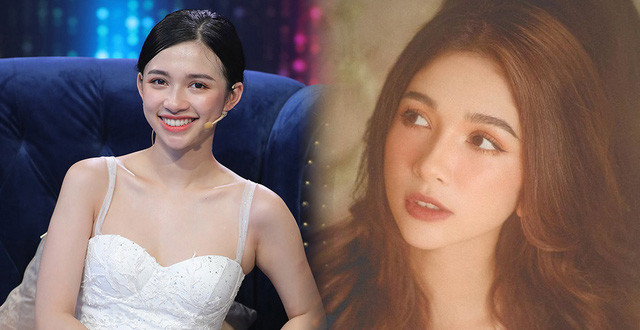 Kiểu tóc đơn giản cùng cách trang điểm hơi nhợt nhạt khiến cô có nhán sắc khác hoàn toàn so với ảnh trên mạng.