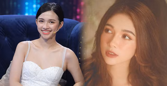 Kiểu tóc đơn giản cùng cách trang điểm hơi nhợt nhạt khiến cô có nhán sắc khác hoàn toàn so với ảnh trên mạng.