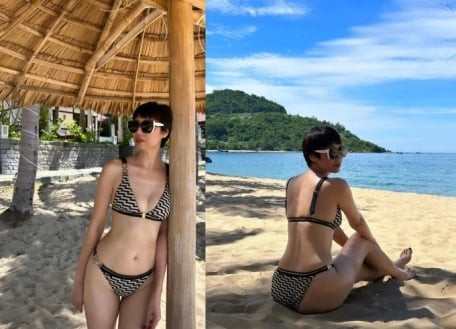 Mẹ vợ cầu thủ Đoàn Văn Hậu từng diện bikini khoe đường cong gợi cảm, làn da trắng sáng, vóc dáng mảnh mai, xương quai xanh đẹp và quyến rũ khiến nhiều quý bà U50 phải ao ước.