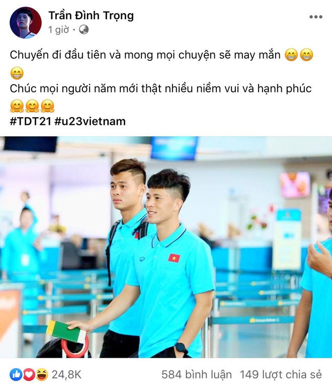 Chung lý tưởng, Đình Trọng cho hay tết năm ngoái là buồn nhất khi anh phải điều trị chấn thương bên Hàn Quốc mà không được về nhà. Thế nhưng năm nay anh không cần đón tết ở quê hương nữa, nếu có thể chào đón năm mới trên đất Thái thì đây chính là cái tết ý nghĩa nhất.