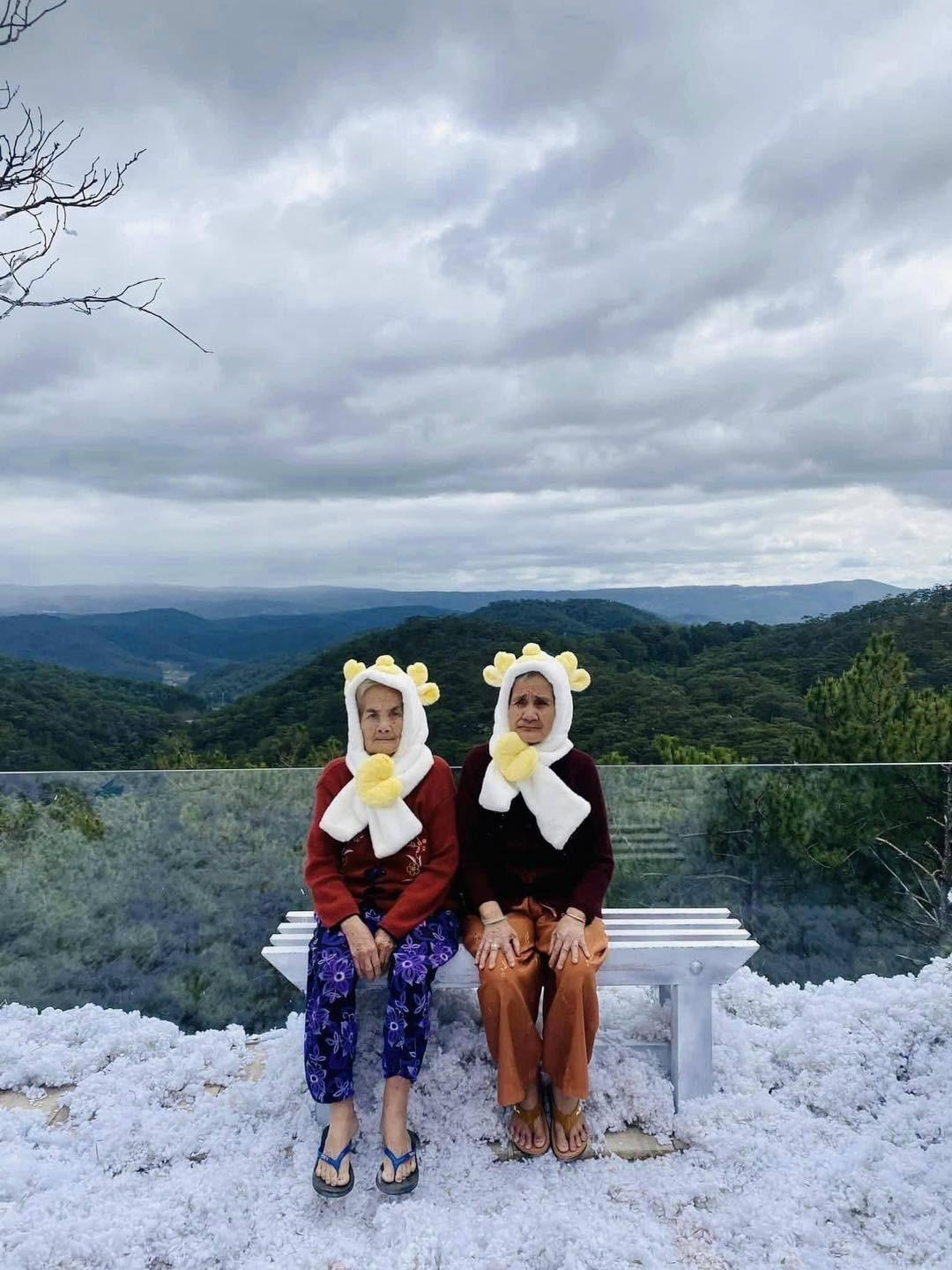 Trong những bức ảnh được đăng tải, hai cụ bà dù mái tóc đã bạc trắng, da mặt hằn lên nhiều nếp nhăn nhưng vẫn cực kỳ rạng rỡ vì được đi du lịch cùng con cháu.