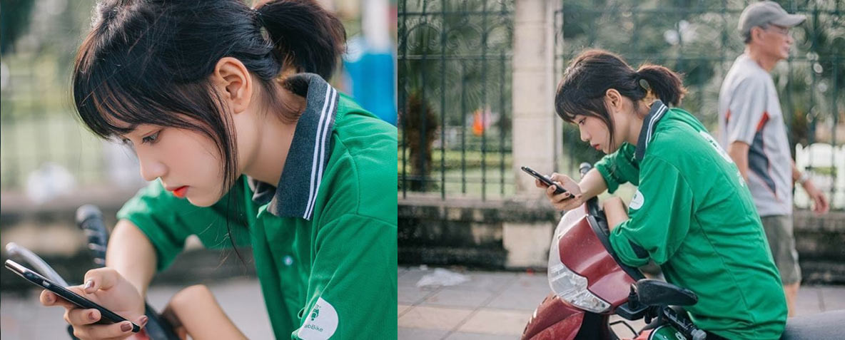 Một bài đăng với dòng chú thích: "Ở Hà Nội có ai đi Grab không? Xế nữ nhé!". Ngay khi đăng tải, hình ảnh đã nhận được rất nhiều sự quan tâm từ CĐM, rất nhiều người khen ngợi sắc đẹp của nữ tài xế Grabbike này.