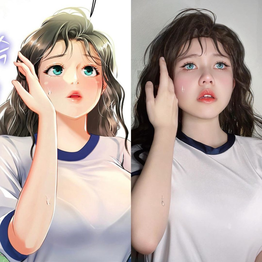 Đến cả màu mắt cũng giống bản gốc 100%.