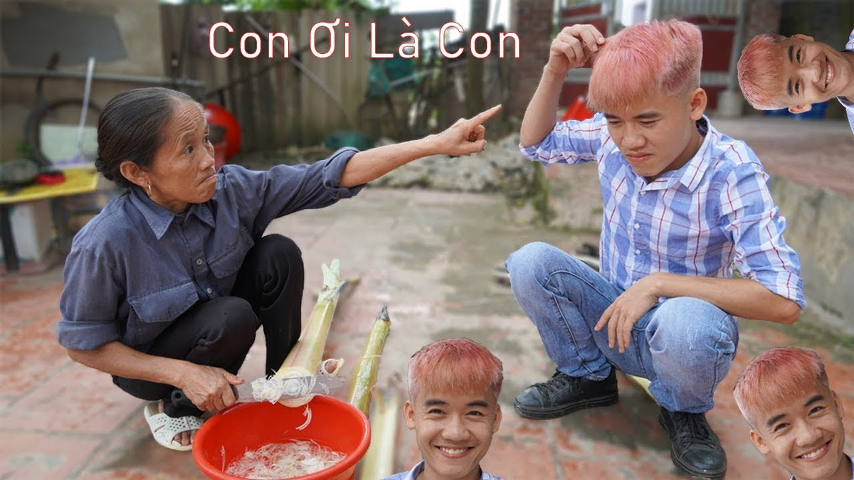 Sau khi nhuộm tóc hồng, Hưng hài hước tung đoạn clip Youtube phản ứng của bà Tân "Vê-lốc" về diện mạo mới của con trai và nhận được nhiều lượt like của dân mạng.