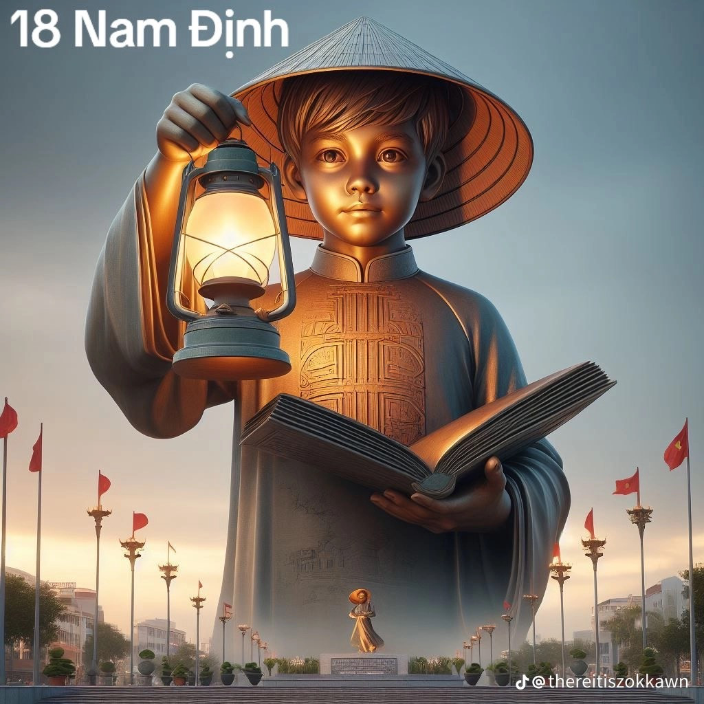 Tượng đài Nam Định gợi nên vùng đất học hào hùng.