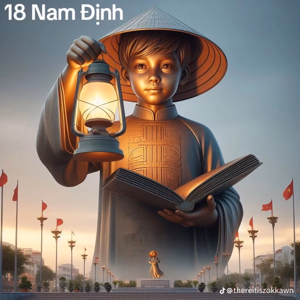 Tượng đài Nam Định gợi nên vùng đất học hào hùng.