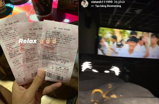 Bùi Hoàng Việt Anh ngay lập tức bắt trend, đi xem phim "Mắt biếc" đang cực hot với bạn bè.