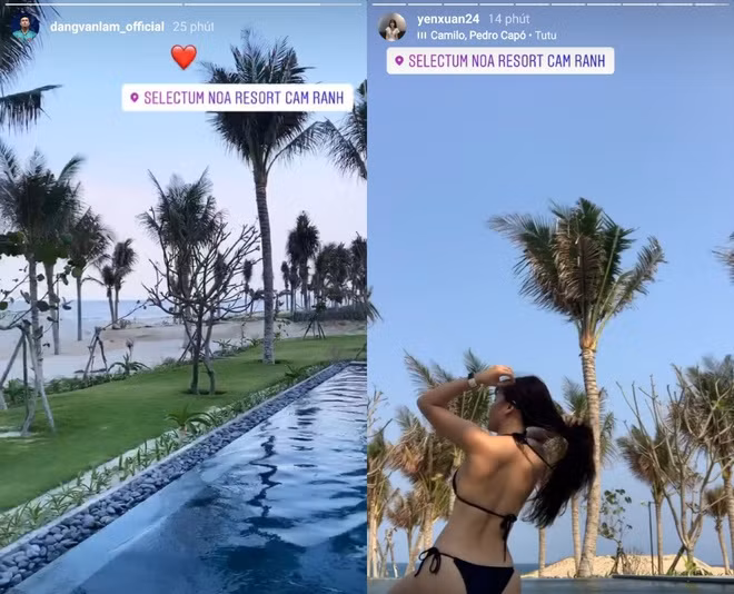 Trên trang cá nhân, bạn gái Đặng Văn Lâm là Yến Xuân cũng check-in tại cùng resort, cùng thời điểm thế nhưng cặp đôi không hề chụp ảnh chung.