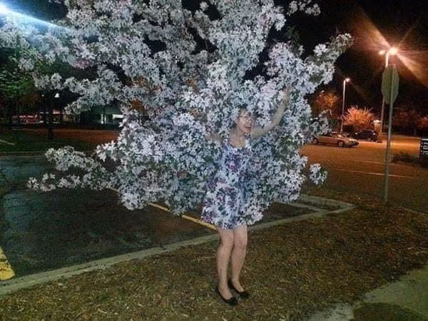 Chiếc váy hòa cùng với thiên nhiên...