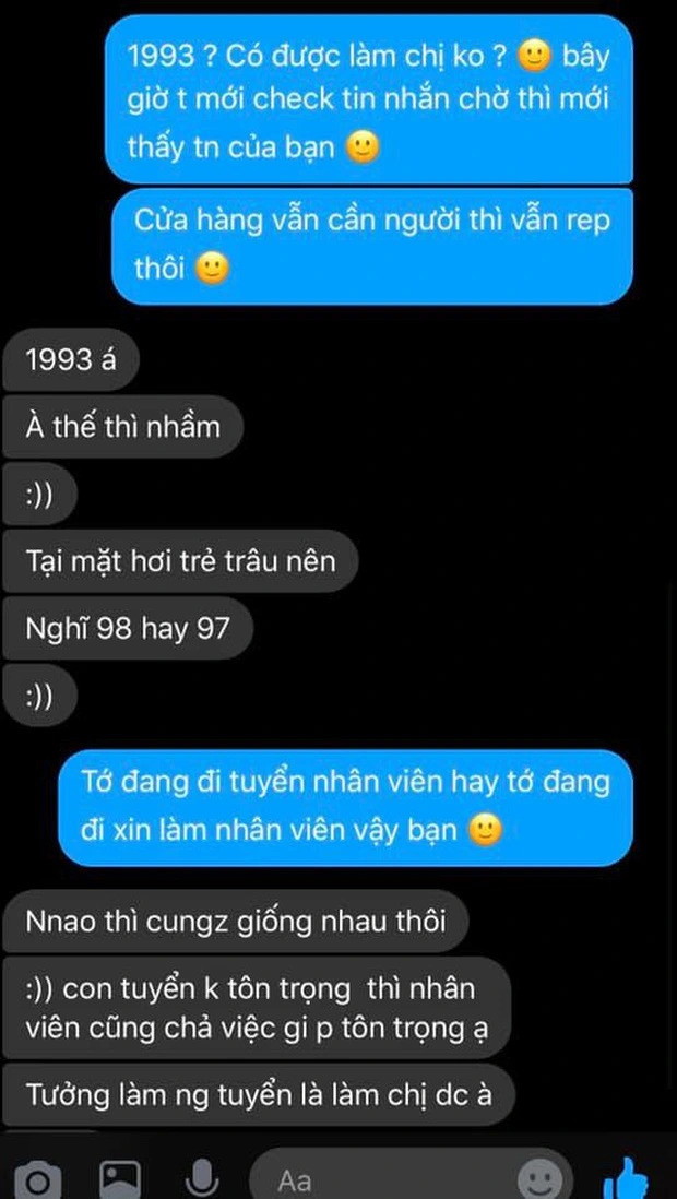 "Tưởng làm người tuyển dụng là làm chị được à" - nhiều người cho rằng người đi xin việc trong trường hợp này còn hợp với vai người tuyển dụng hơn.