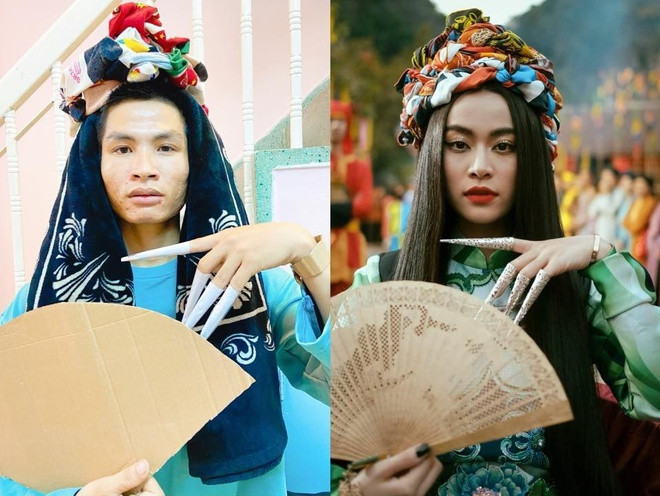 Màn cosplay thành Hoàng Thuỳ Linh trong MV Duyên Âm của Tuấn được đánh giá là gây "lú", nhìn xong quên luôn bản gốc.